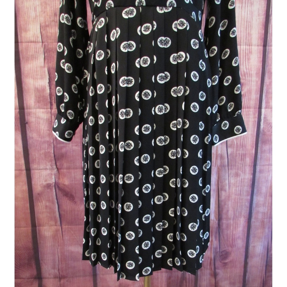 ModCloth Just My Typist Pleated Shirt Dress Black White Retro Vintage Large NWOT - Picture 6 of 13
